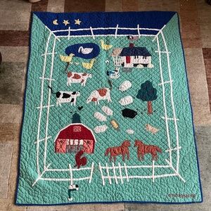Judi Boisson McDonald's Farm Quilt 1992 Wall Hanging Crib Size Handmade Patchwor